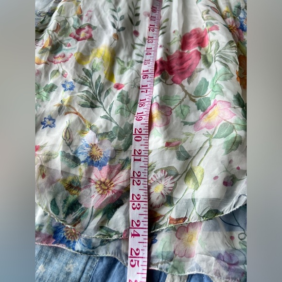 Elena Baldi Womens White Floral Silk Blend Bridal Feminine Romantic Blouse Large - Picture 9 of 11